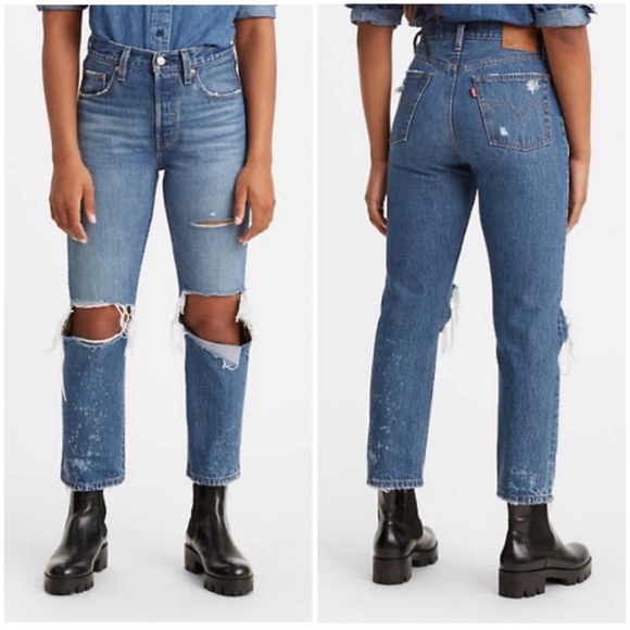 Levi's Women's‎ 501 Original Premium Cropped Jeans in Athens Ranks Size 24 x 26 - Picture 1 of 13